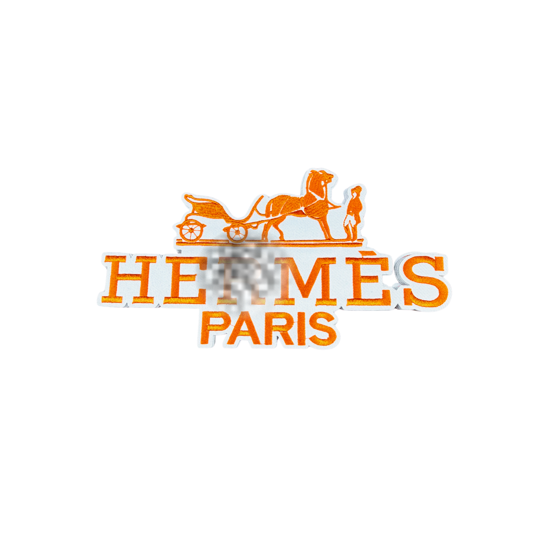 Herm** Designer Inspired Orange Large Logo Patch