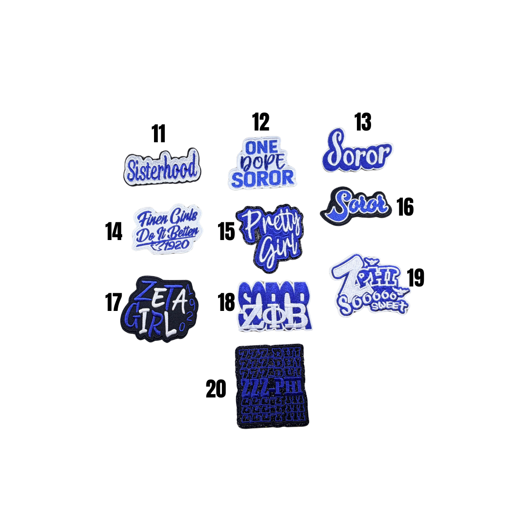 Zeta Statement Inspired Blue & White Small Patches -4