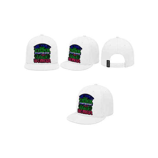 Ask A Black Woman Snapback Hat - White