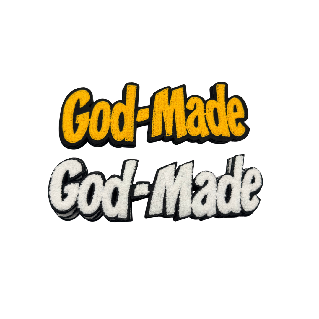 God -Made Chenille Large Patches