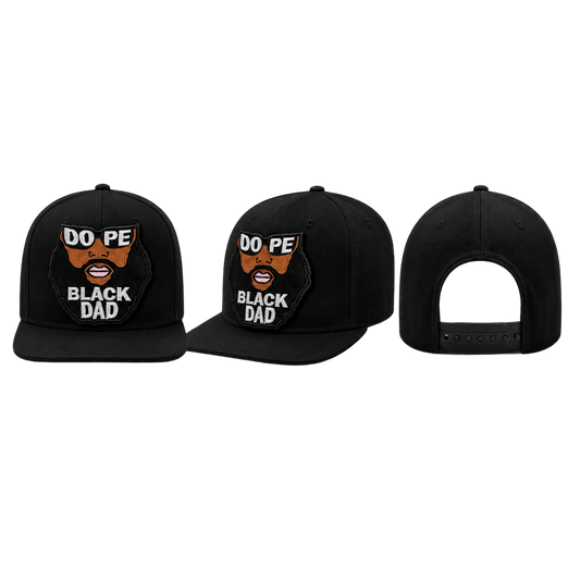 Dope Black Dad Patched Trucker - Snapback Hat - Black