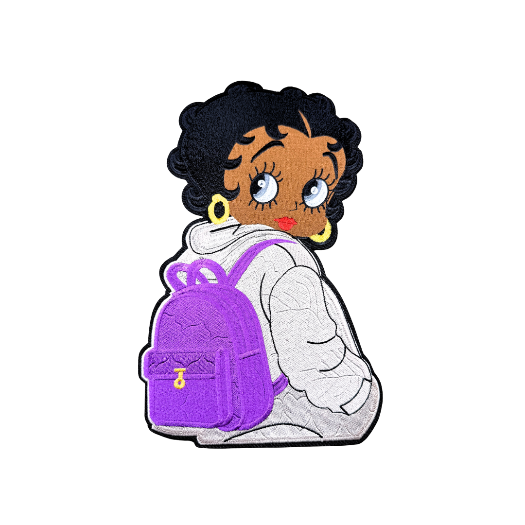 Betty Boop Hoodie Backpack Purple Large Patch