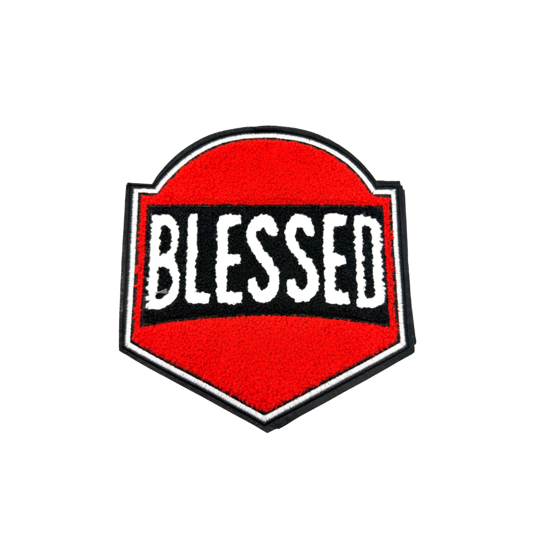 Blessed Shaped Large Chenille Patch