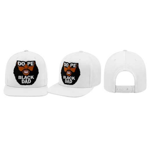 Dope Black Dad Patched Trucker - Snapback Hat - White