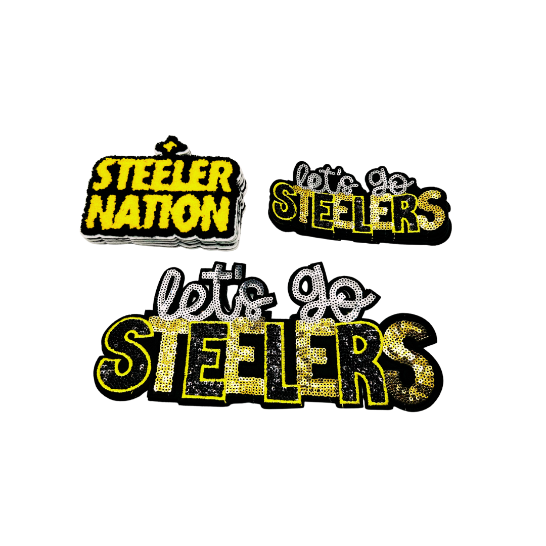 Steelers Football Sequin Patches