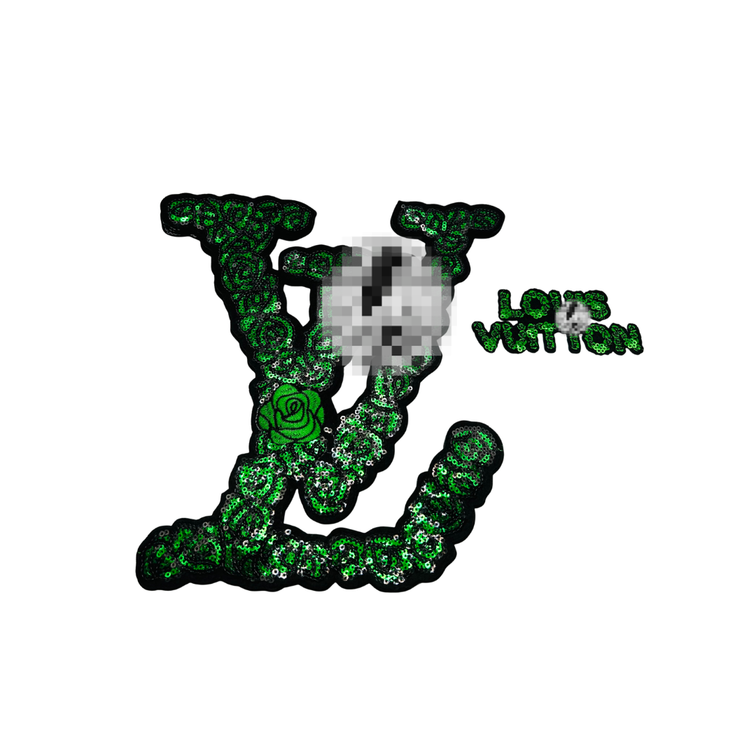 Lui* V Green Sequin Designer Inspired Patches