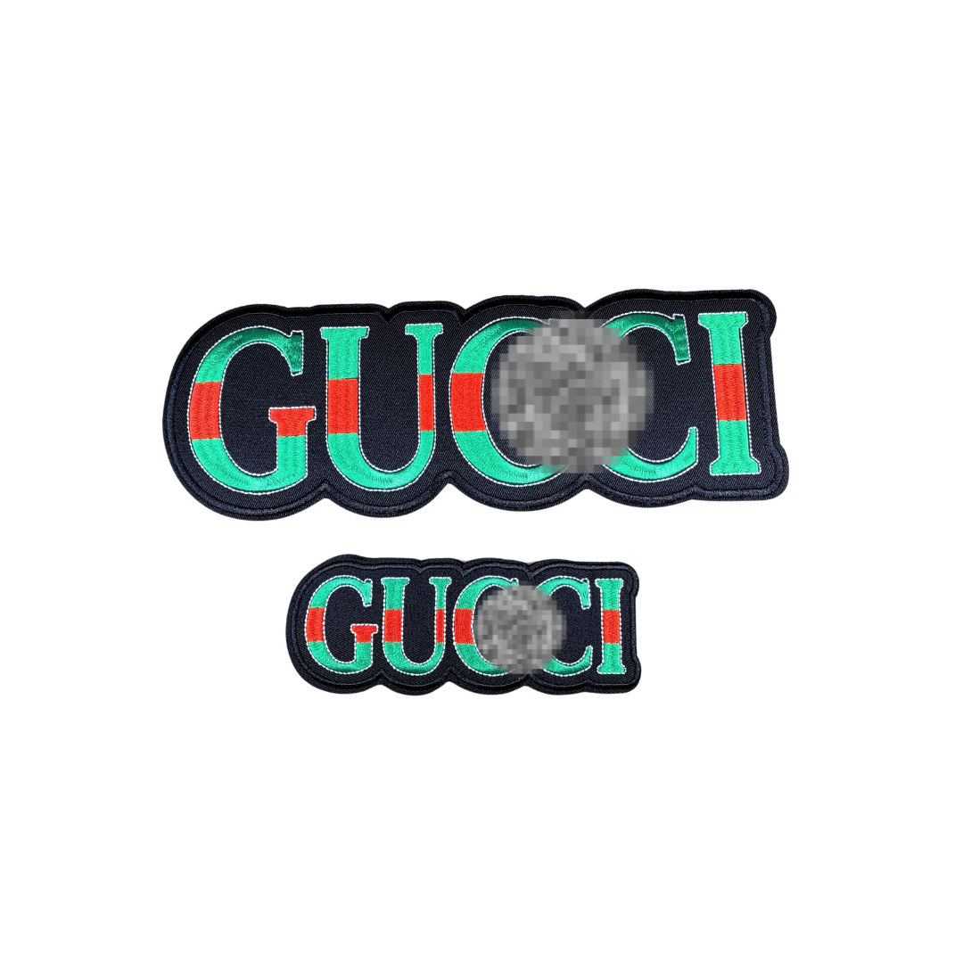G Designer Inspired Black Green-Red Word Patches