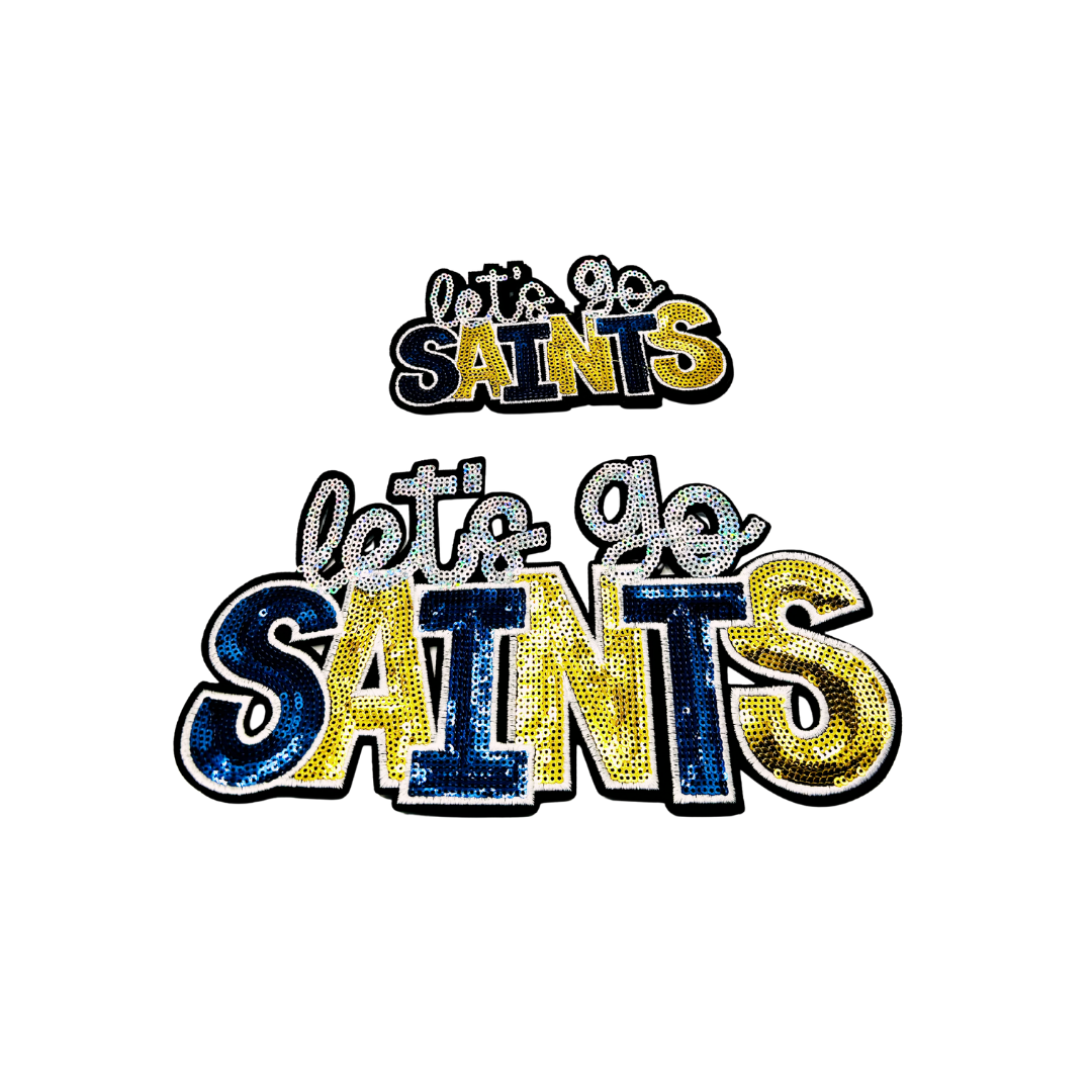 Lets Go Saints Sequin Patches