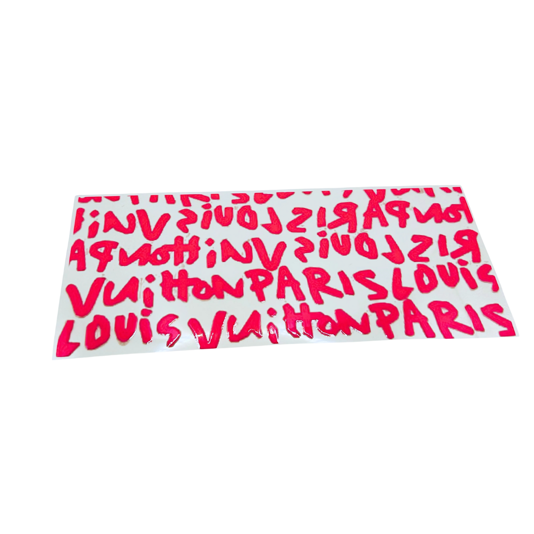 LV Graffiti Print UV DTF - Hot Pink