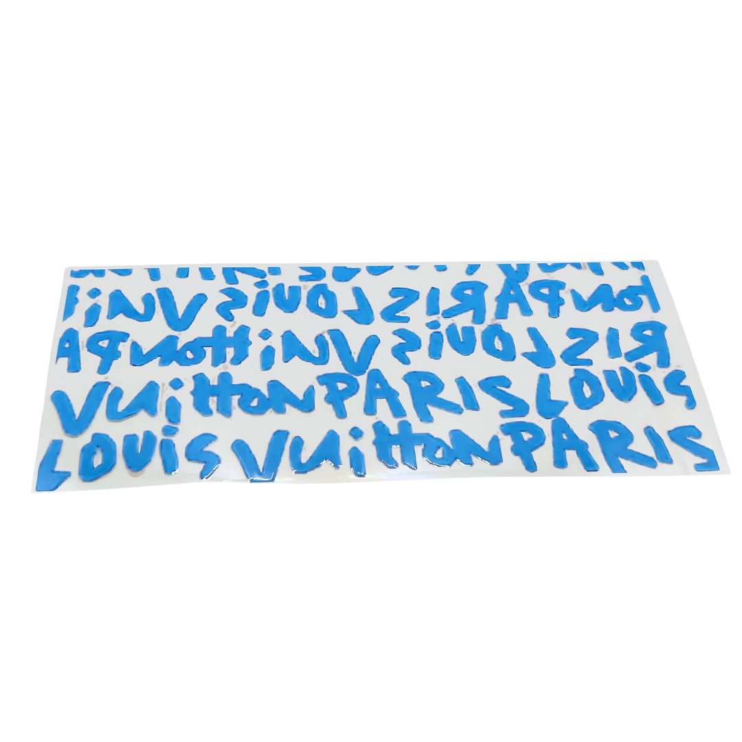 LV Graffiti Print UV DTF - Blue