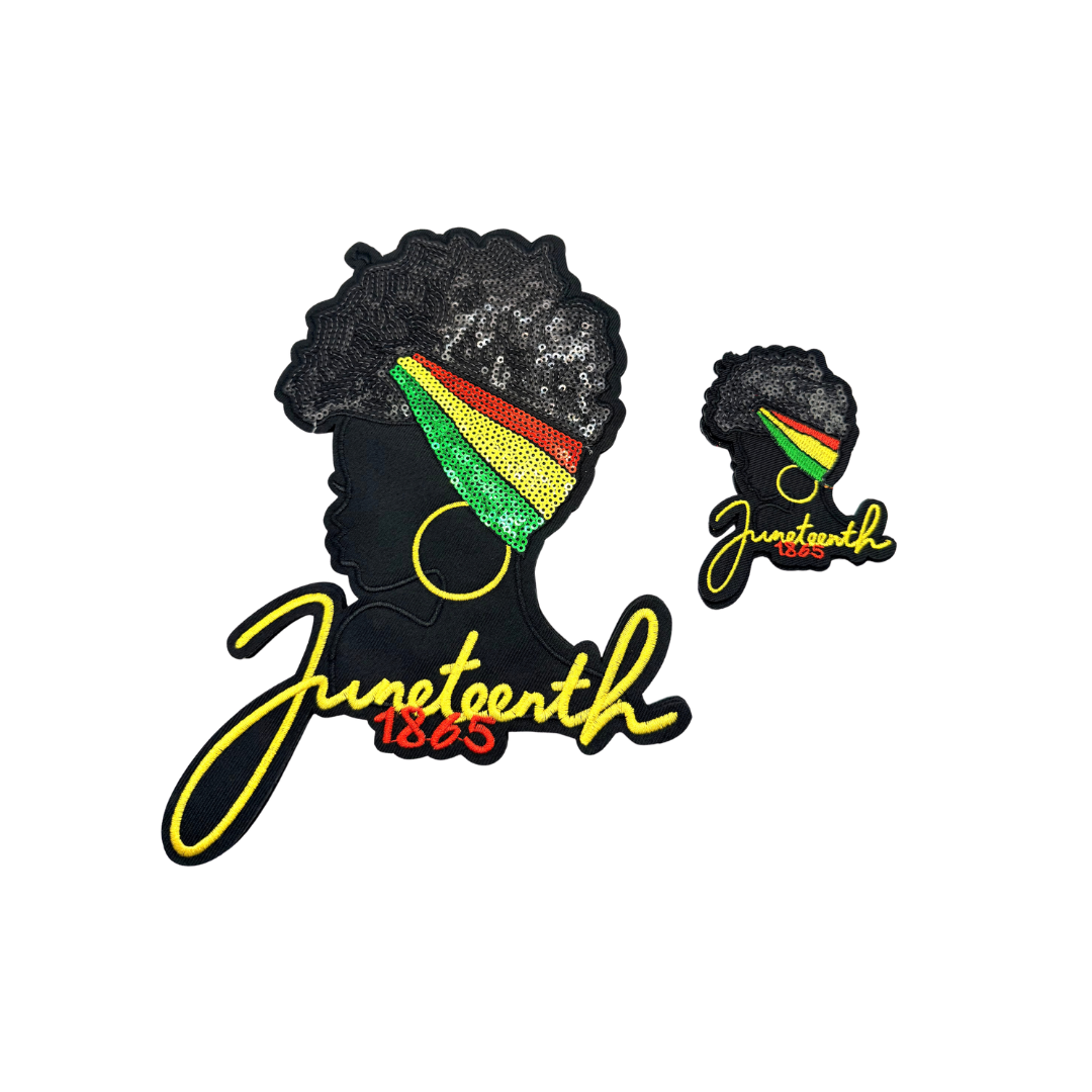 Juneteenth 1865 Afro Queen Sequin Patches