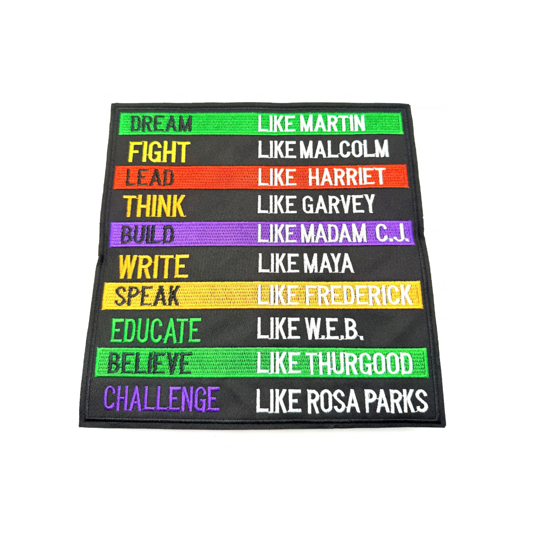 Dream, Fight, Lead, Think Black History Large Patch