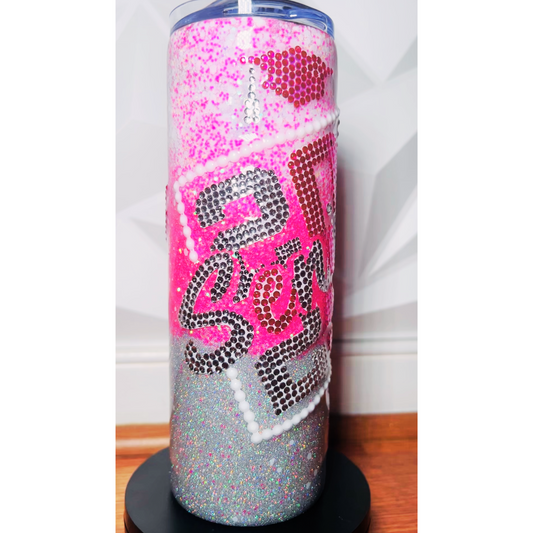 Personalize Your 20 oz Senior 2025 Glitter/ Rhinestone Epoxy Tumbler -2