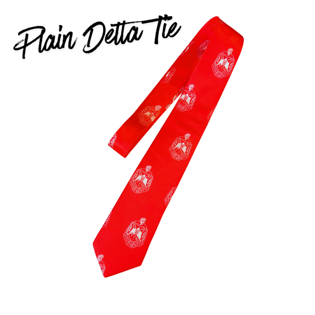 Delta Sigma Theta Premade Junk Tie – Red & White Greek Statement Tie
