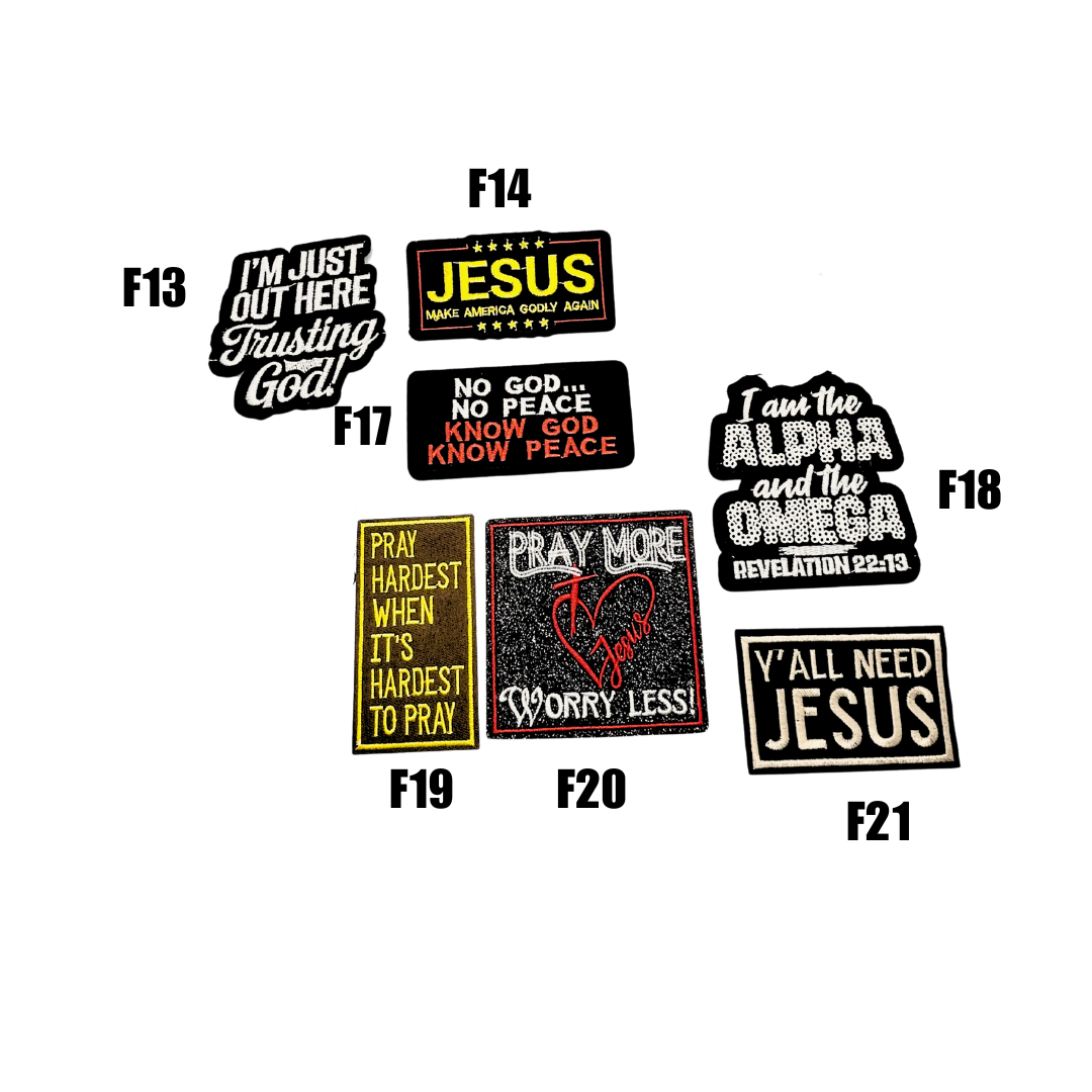Faith-Inspired Small Fabric Patch, 2–3 in