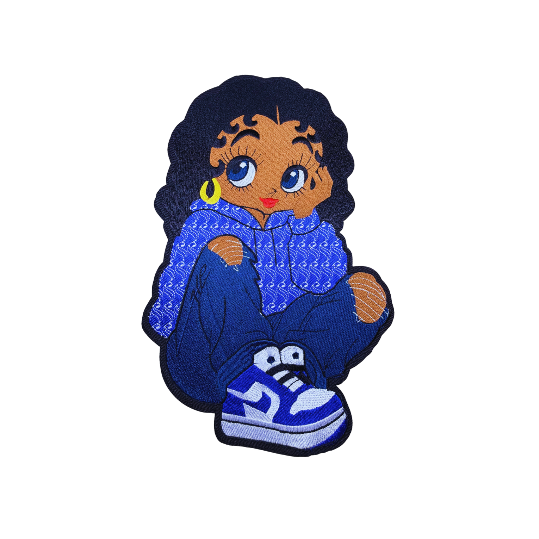 Denim Dark Blue Betty Boop Large Patch