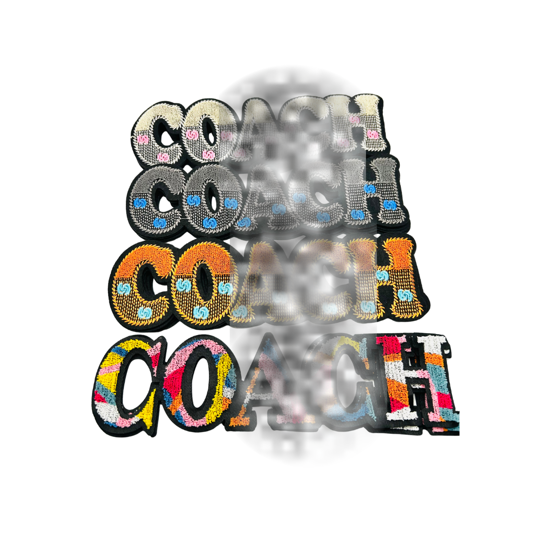 C***h Designer Inspired Fabric Word Large Patches