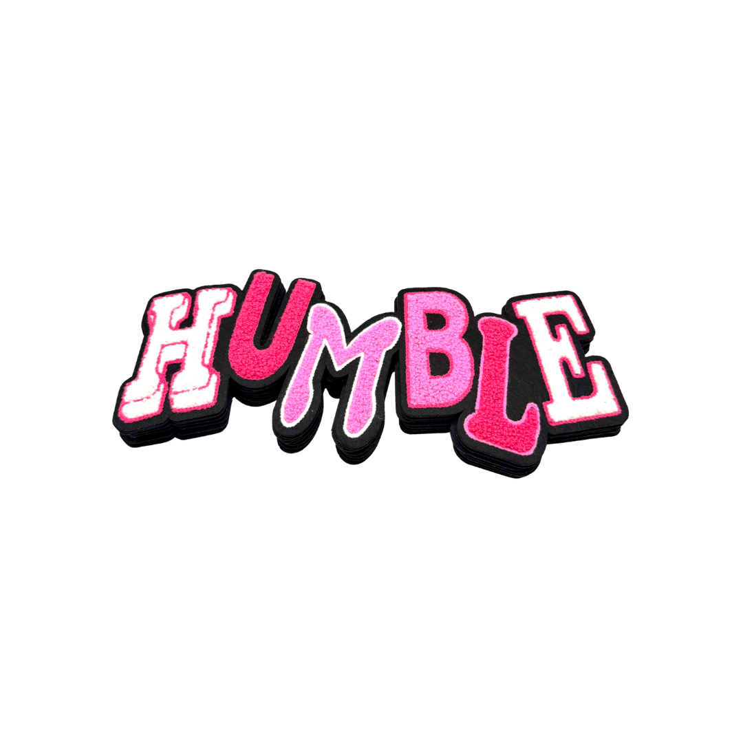 Humble Alphabet Styled Pink Chenille Large Patch