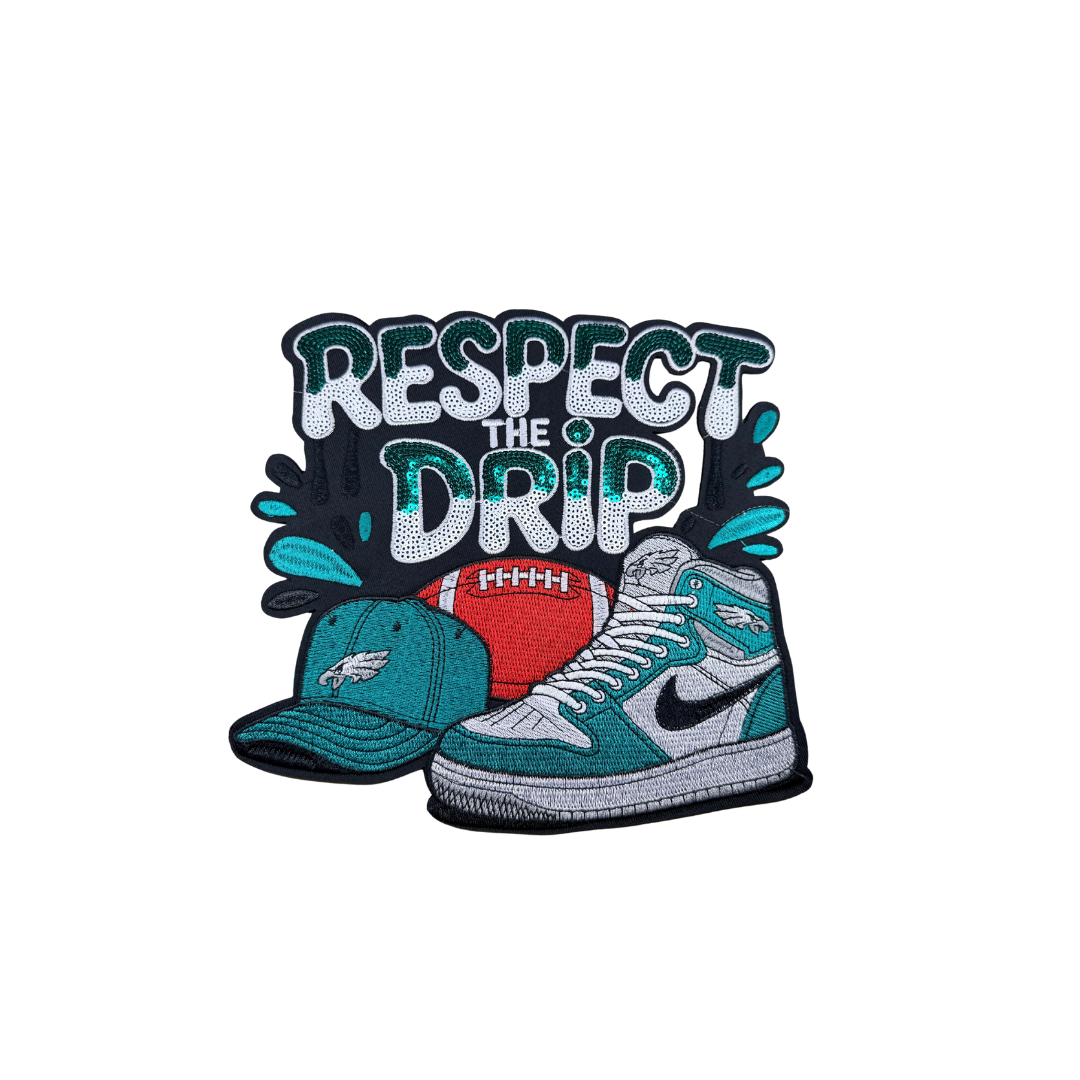 Eagles Respect The Drip Football Large Patch