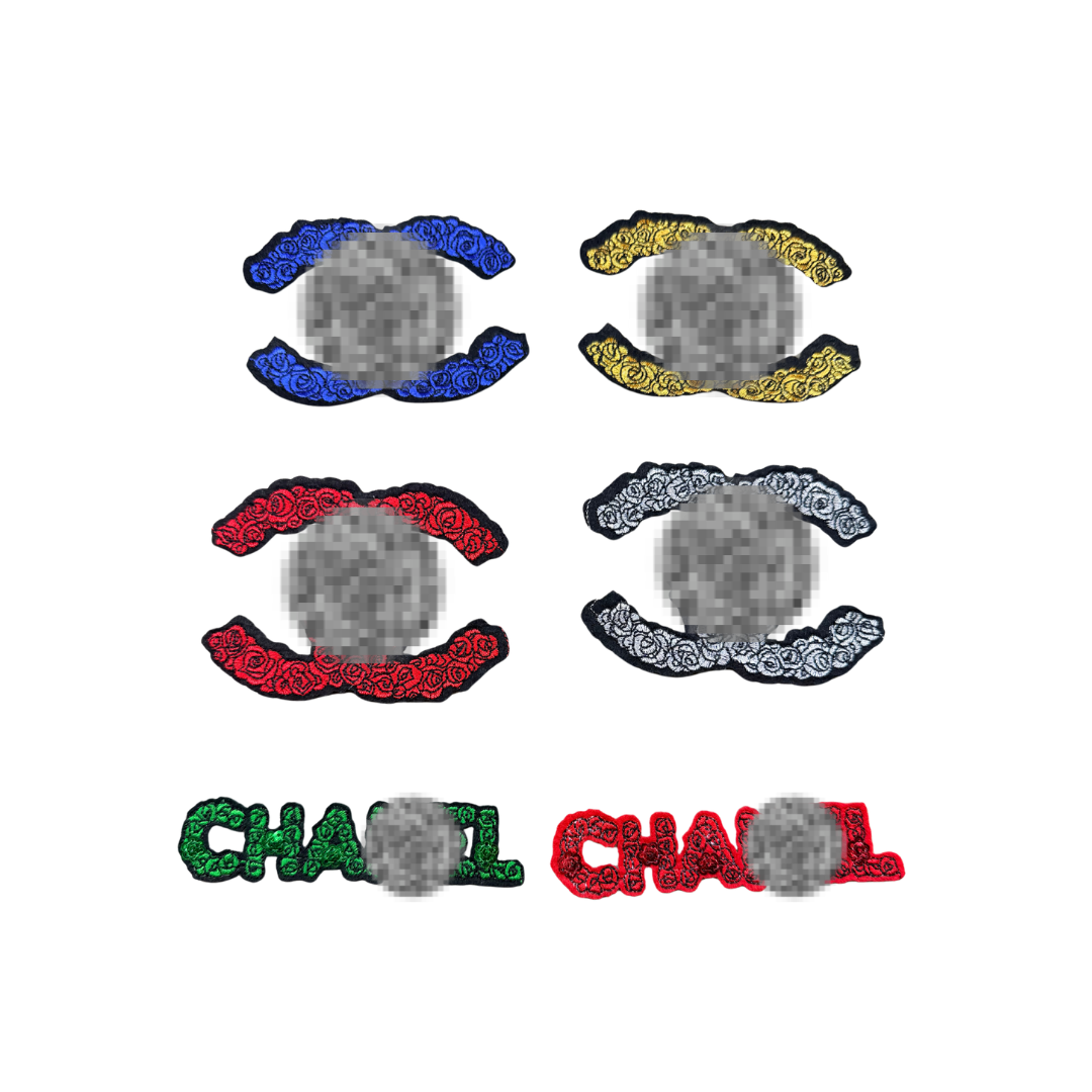 Chan** Flower Sequin Letter Logo Medium Patches