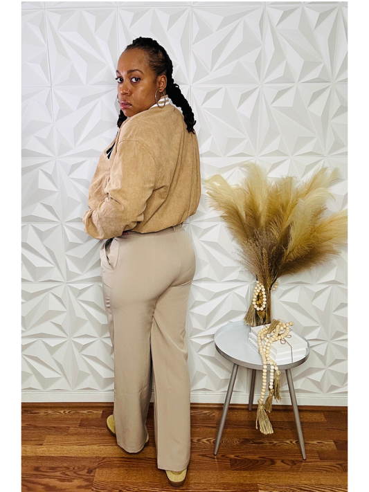 Taupe Harmony Contrast Pants