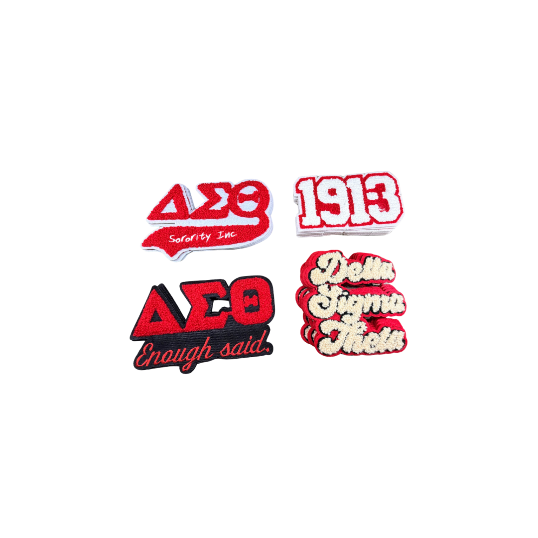 DST Soro Red/ White Chenille Medium Patches