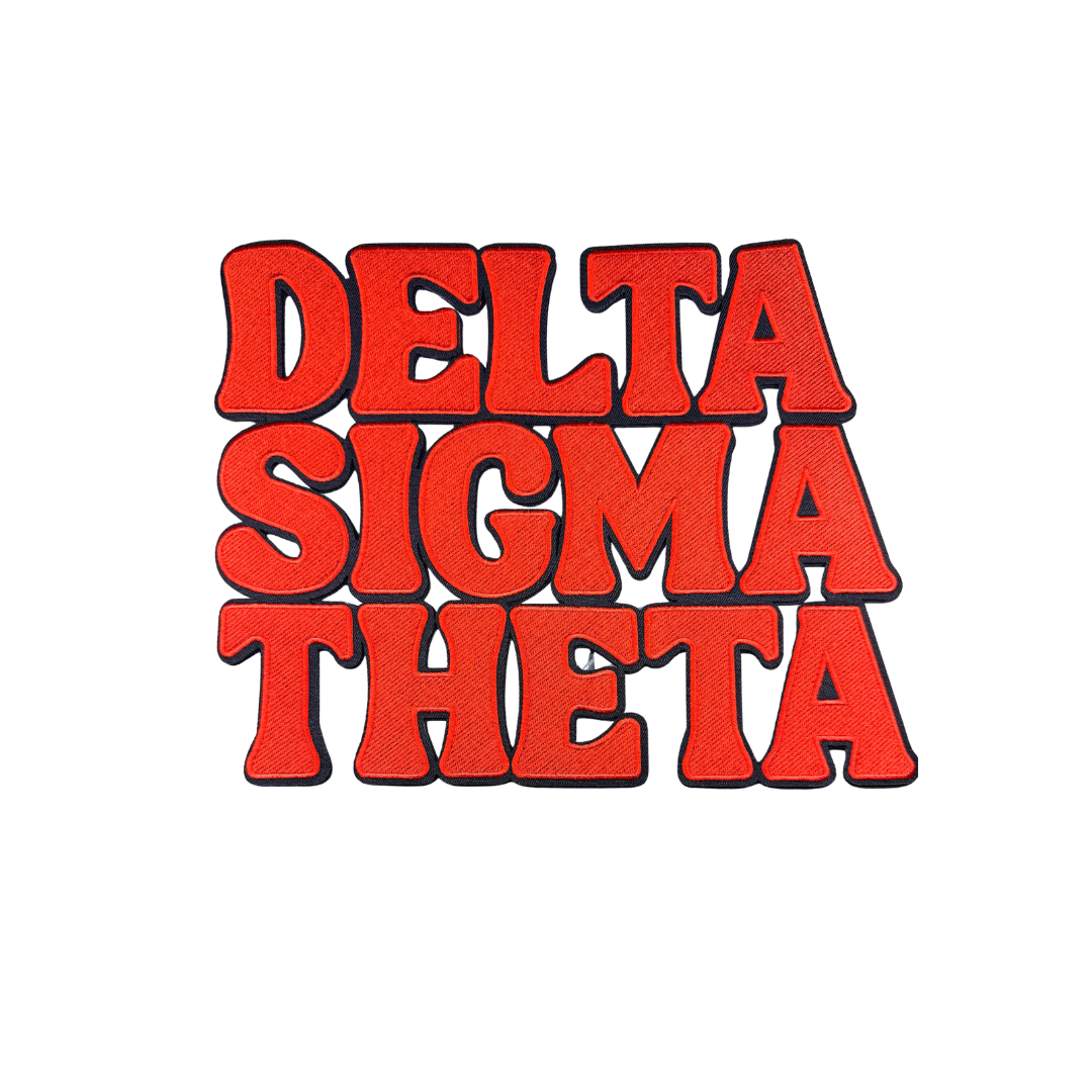 DST Word Red/ Blk Outline Large Patch