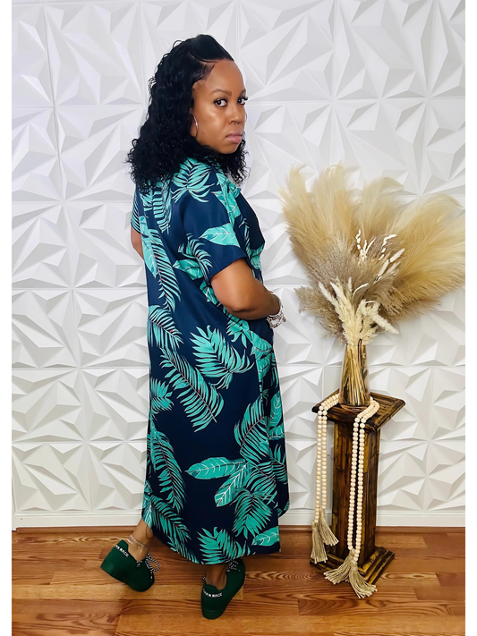 It's Like That Flower Print Shirt Dress