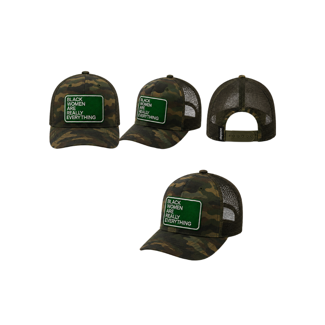 Black Women Are Everything Patched Snapback Hat | Melanin Queen Trucker Cap - Green/Csmo