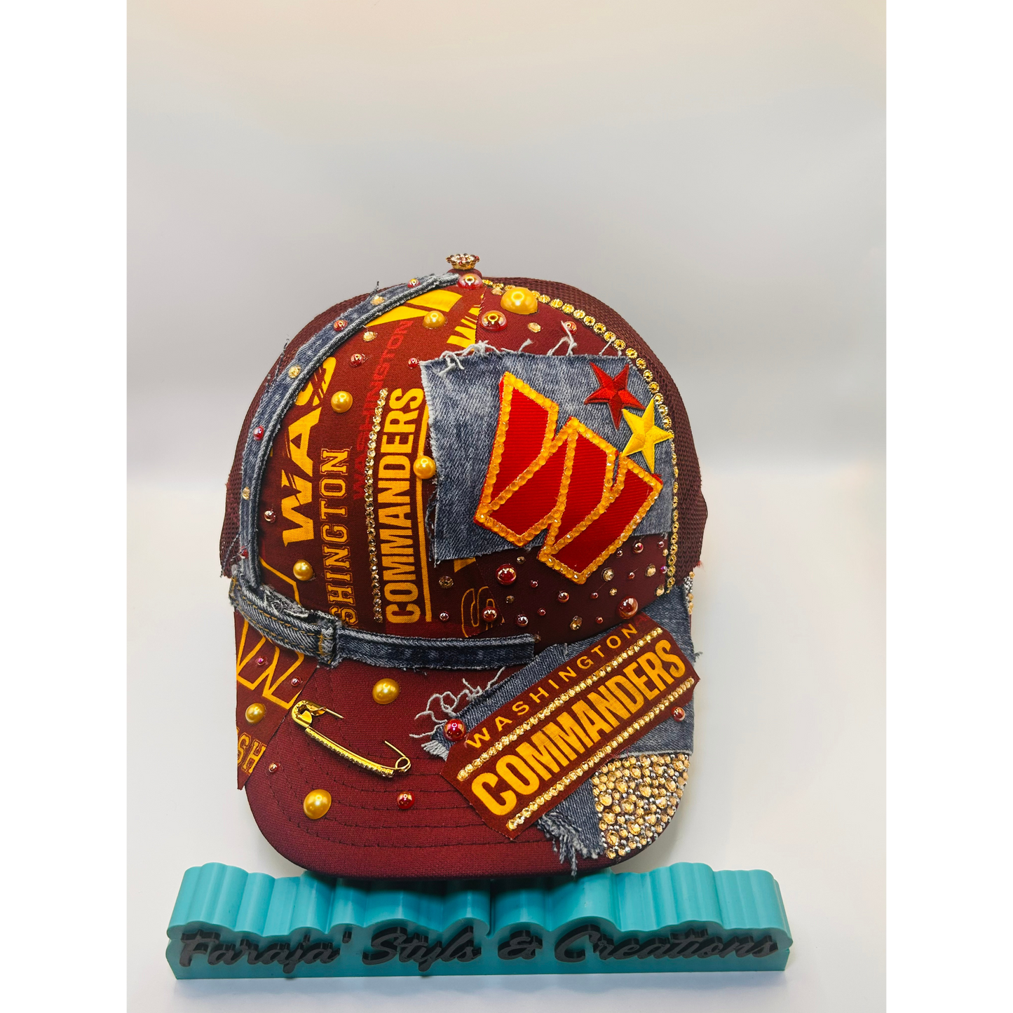 Design Your Custom NFL, NBA, MLB Trucker Hat with Rhinestones, Patches & Bling
