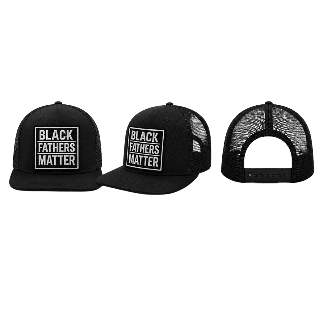 Black Fathers Matter Trucker - Snapback - White Embroidered