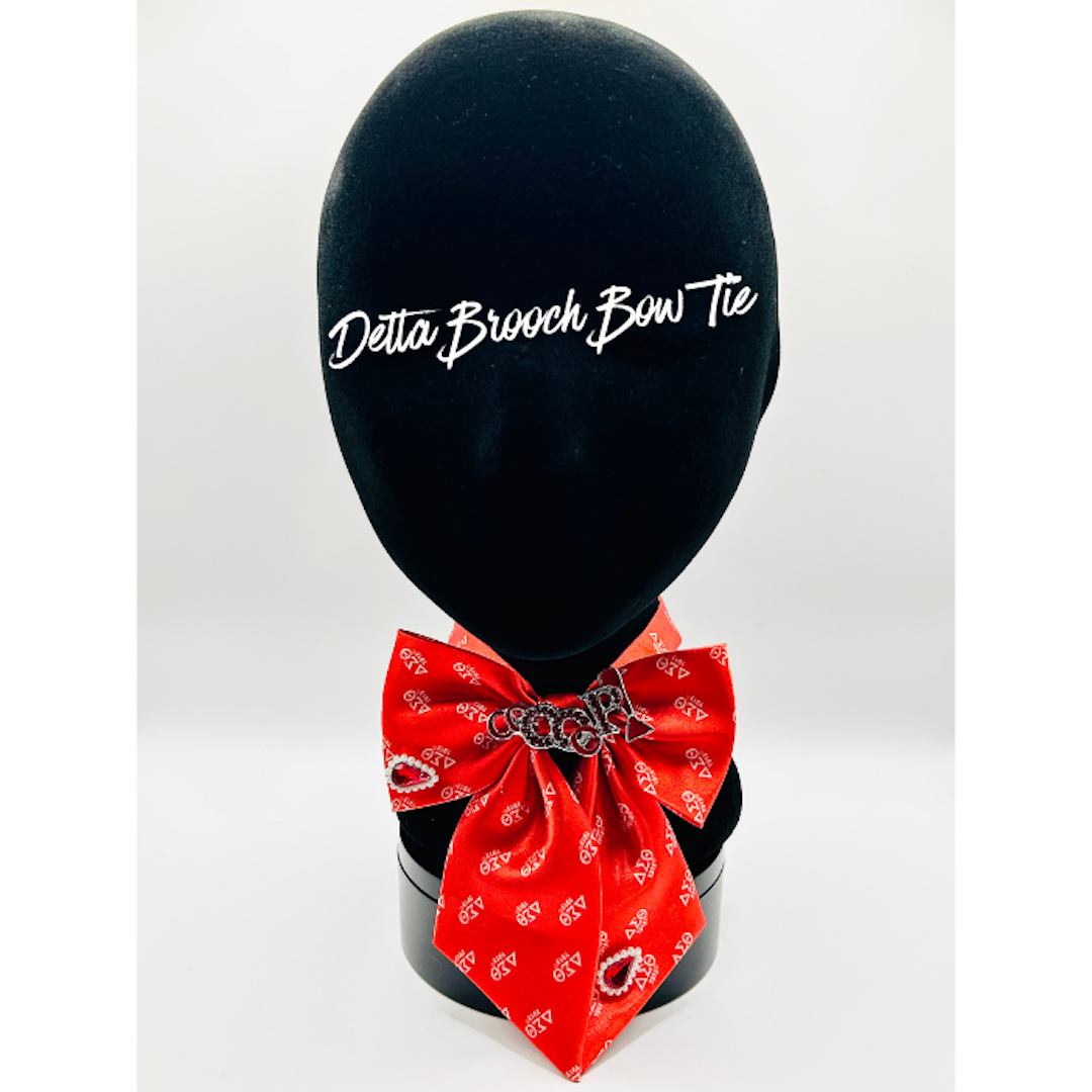 Delta Bling Bow Tie with Brooch | Adjustable Fit