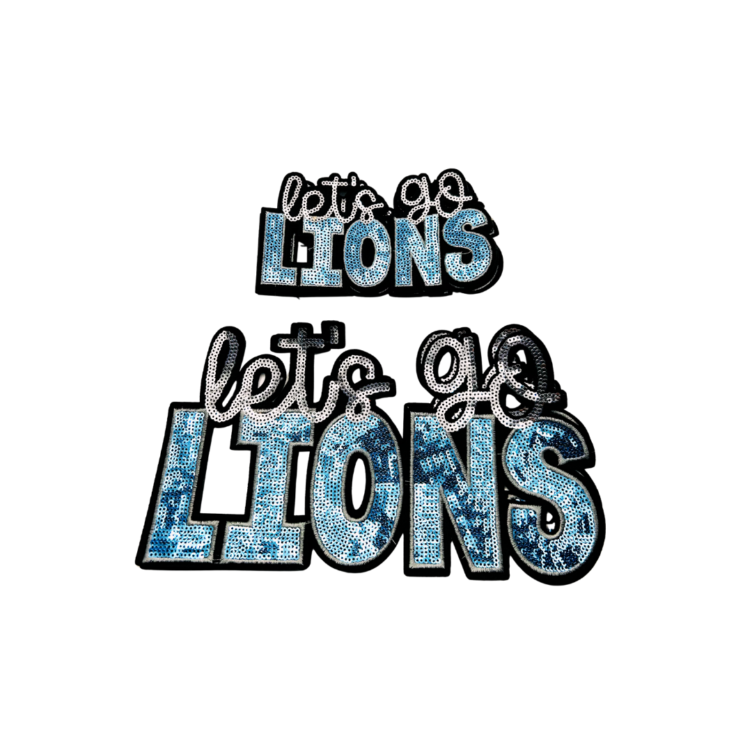 Lions Football Sequin Patches