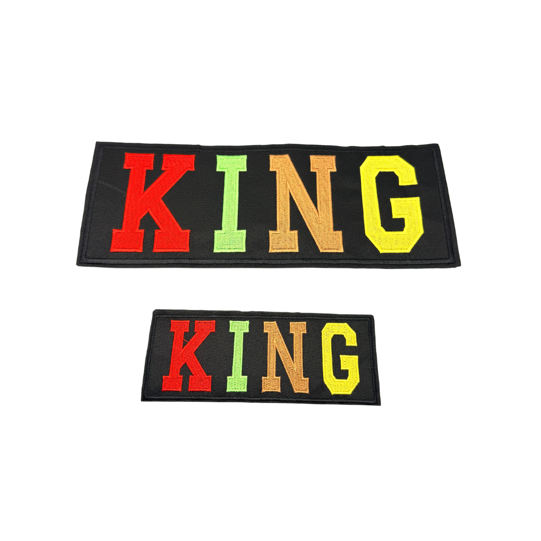 King Word Embroidered Patches