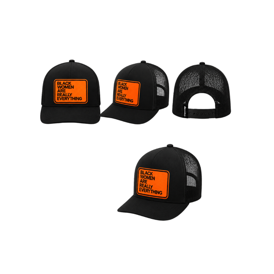 Black Women Are Everything Patched Snapback Hat | Melanin Queen Trucker Cap - Orange Black