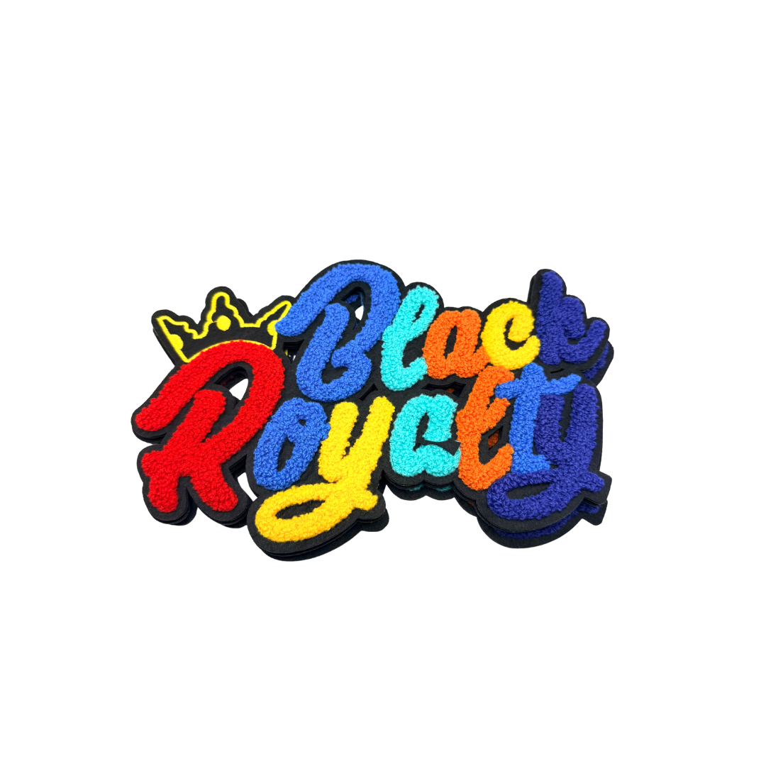 Black Royalty Crown Colorful Chenille Large Patch- No Purple