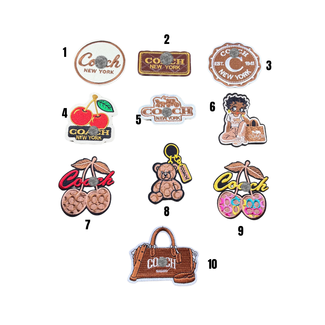 Coa*h Designer Inspired Brown Small Patches