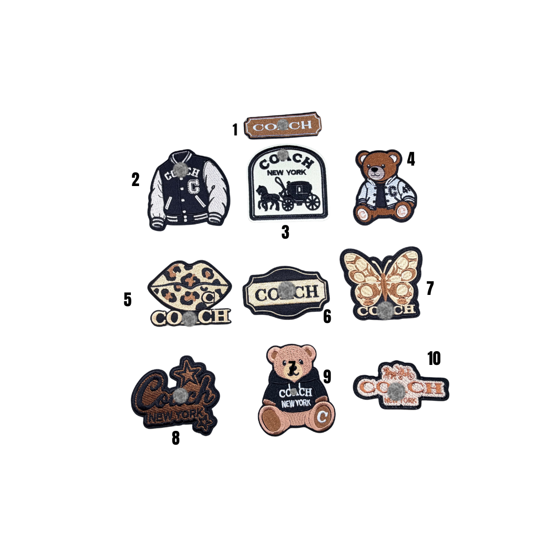 Coa*h Designer Inspired Brown Small Patches