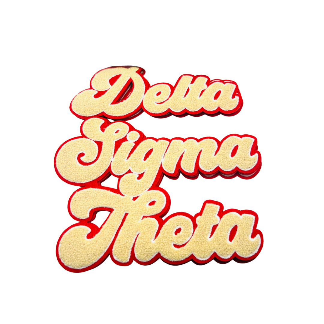 Crimson and Red DST Large Chenille Word Patch