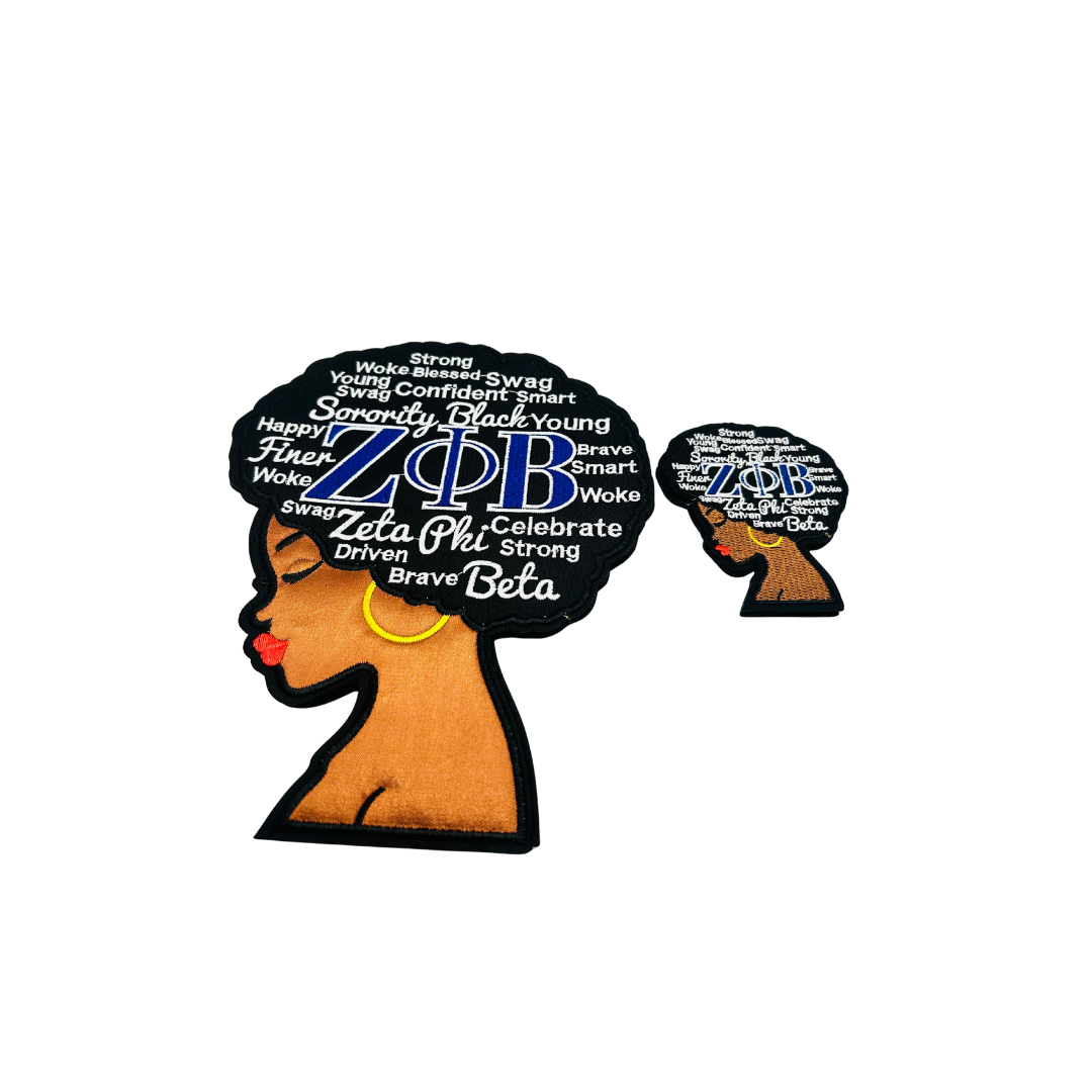 Zeta Inspired AFRO Lady Embroidered Patches