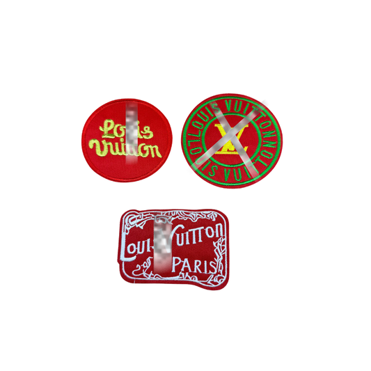 Lou** V Designer Inspired Red Small Embroidery Patch Collection