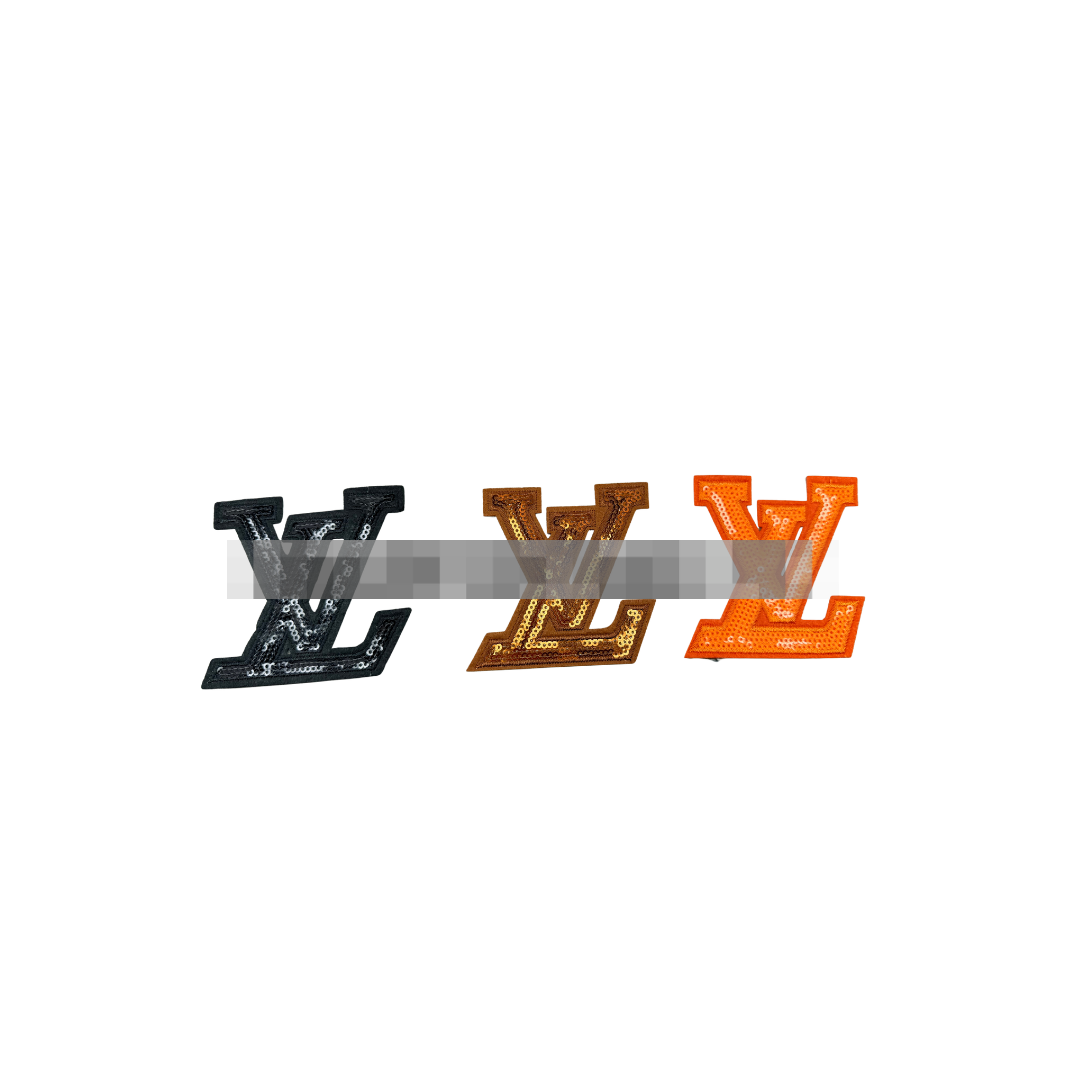 Lou** V Sequin Letter Logo Small Patches