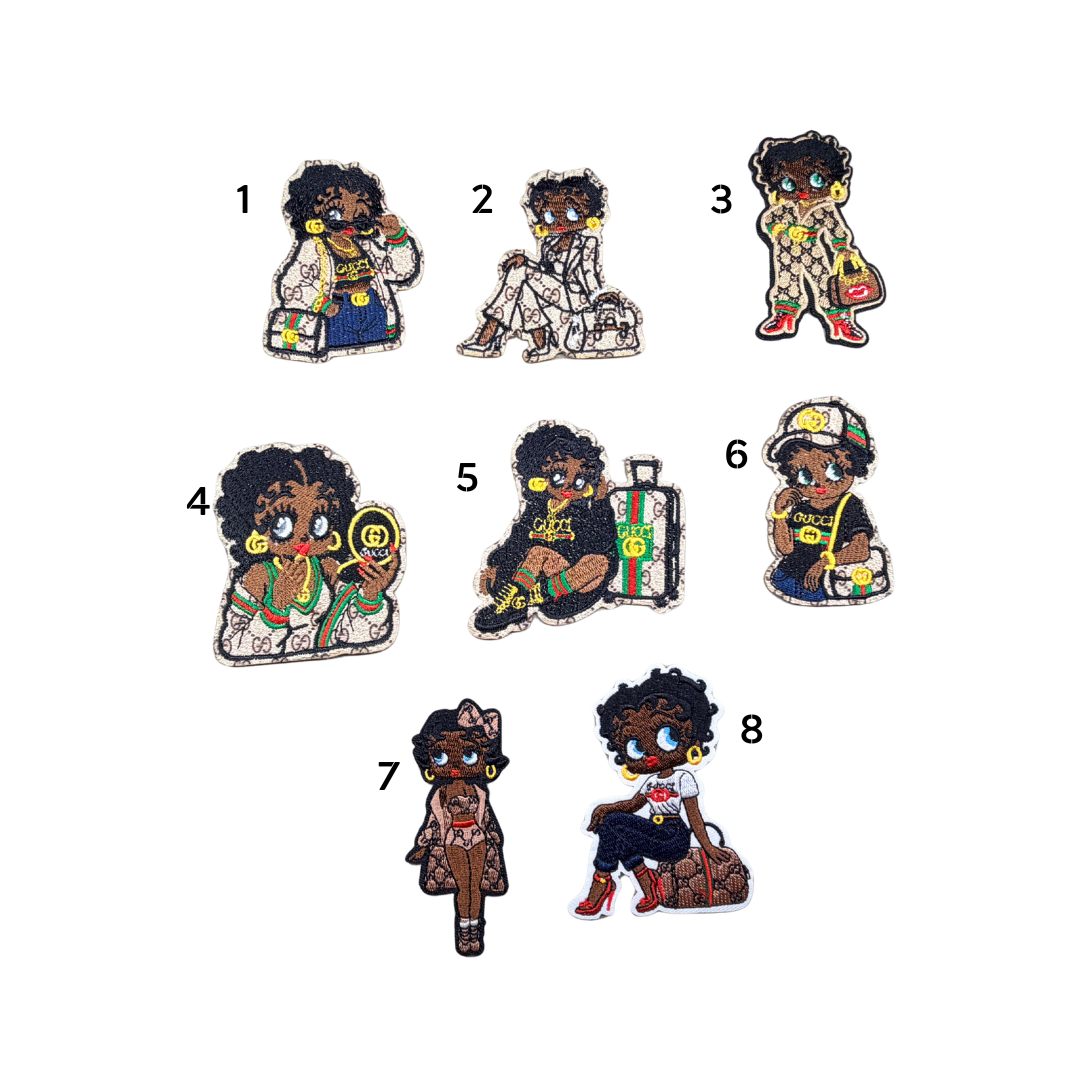 Betty G-G Inspired Denim Brown Small Patches