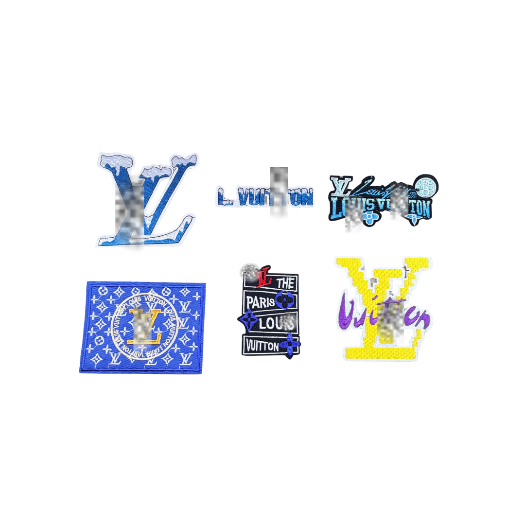 Lou** V Designer Inspired Blue Small Patch Collection