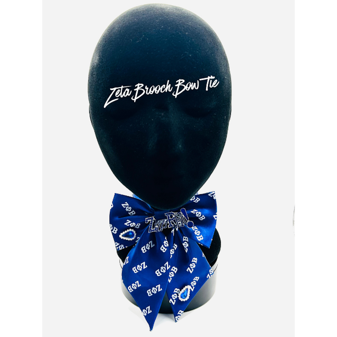 Zeta Bling Bow Tie with Brooch | Adjustable Fit