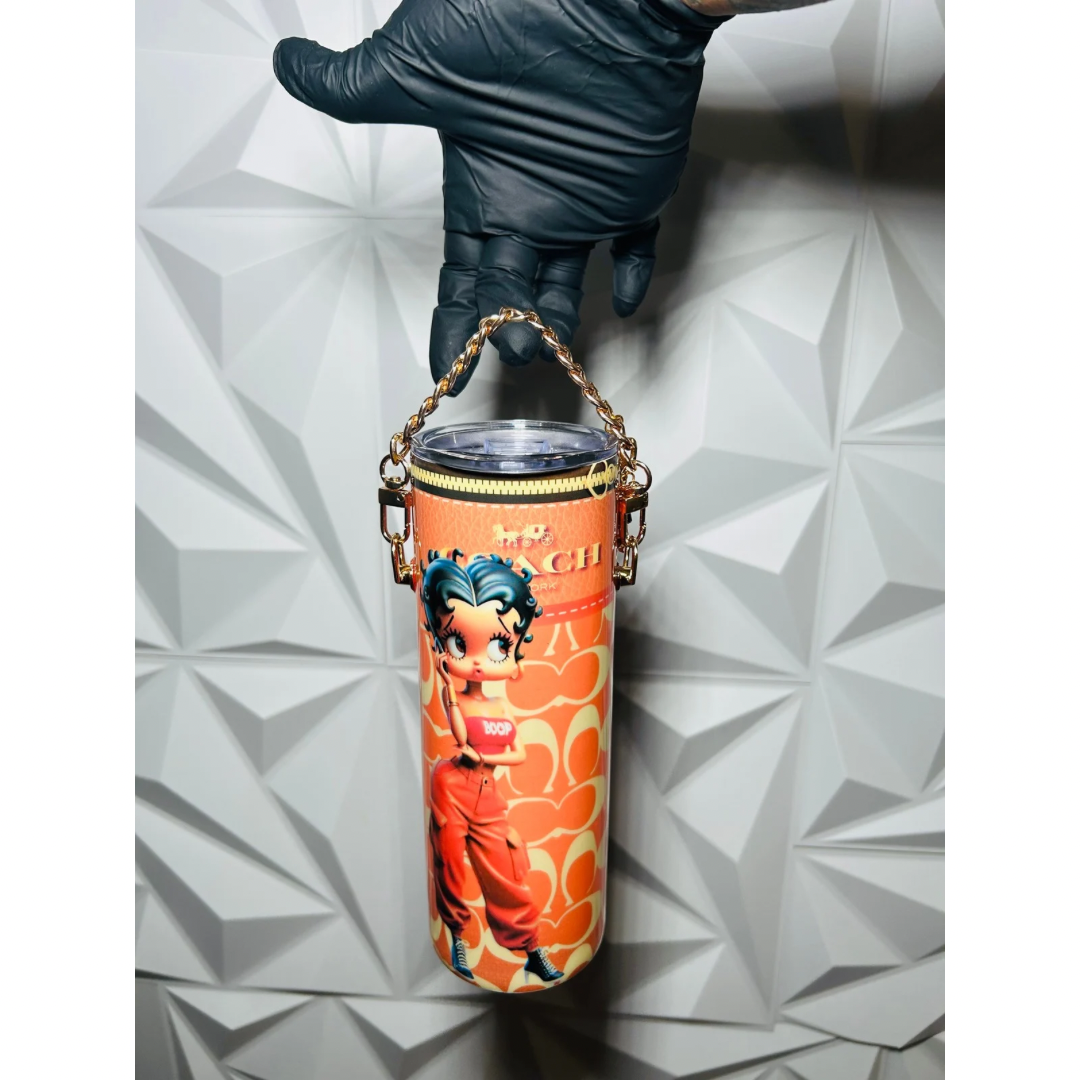 Luxury Betty Gold Chain Handbag 20 oz Tumbler (No Strap Options Available $-5.00)