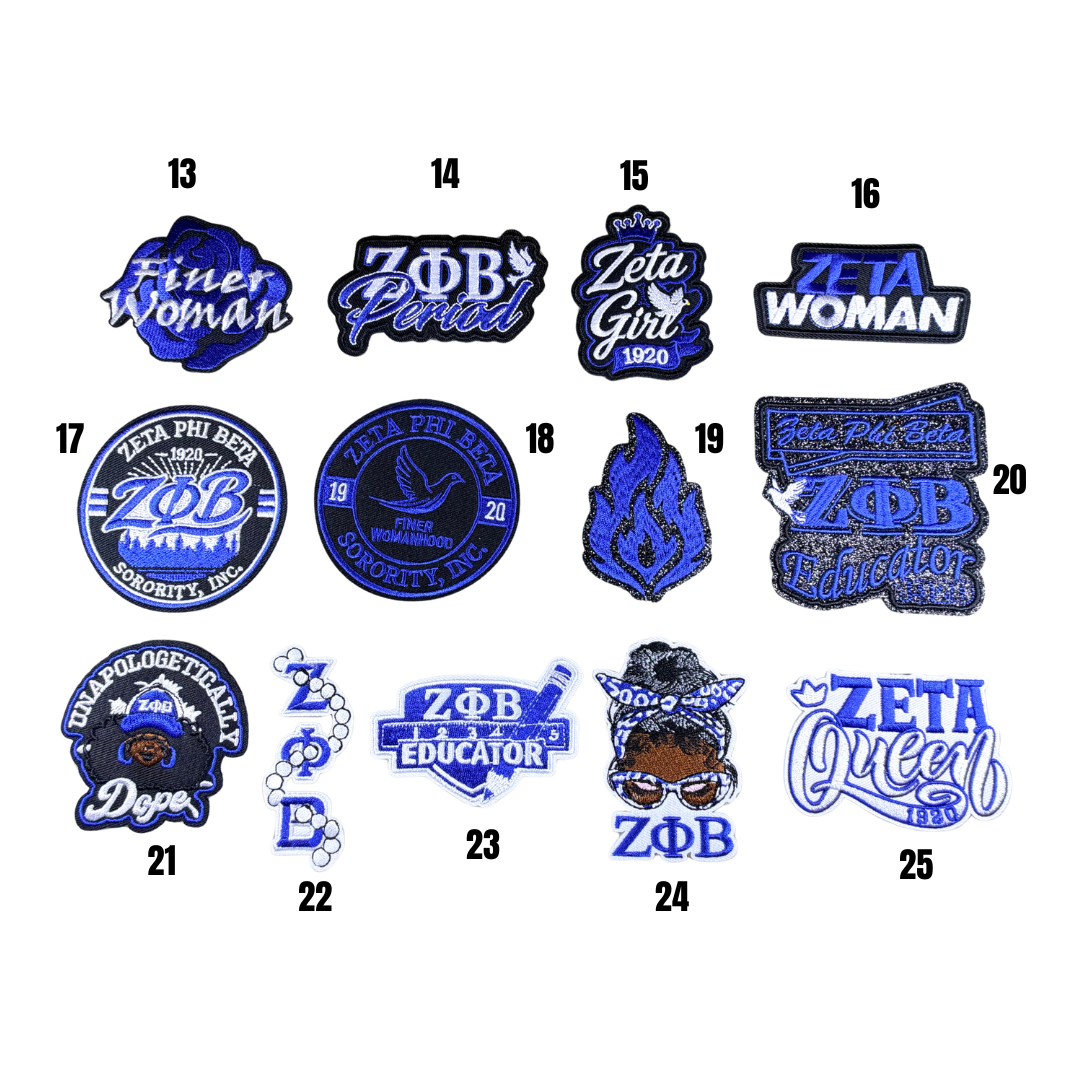 Zeta Statement Inspired Blue & White Small Patches - 5