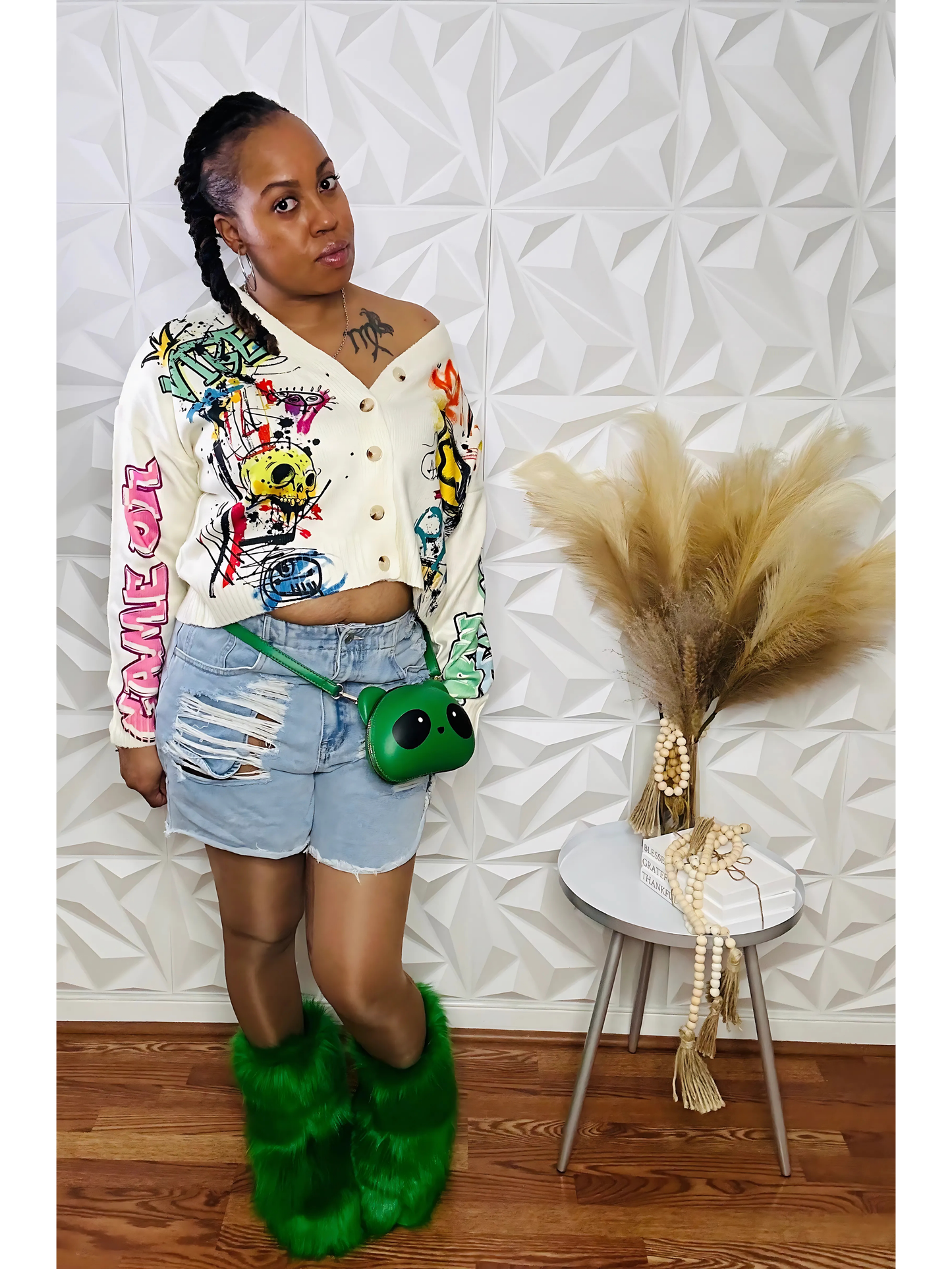 Urban Bunny Graffiti Cardigan