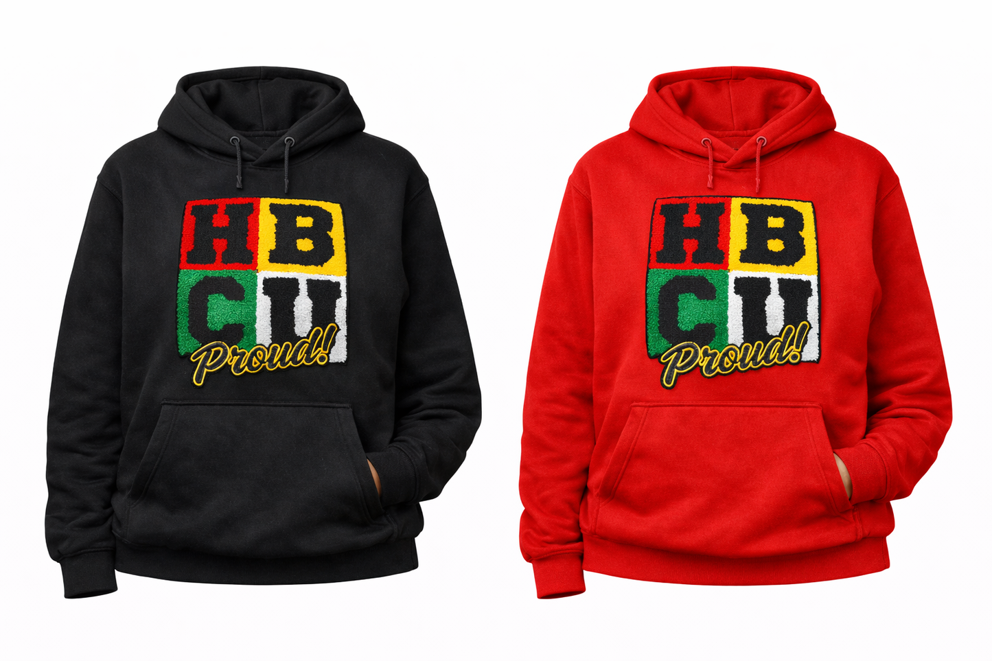 HBCU Period Chenille Patch Hoodie/ Trucker Hat – Statement Streetwear Pullover with Kangaroo Pocket