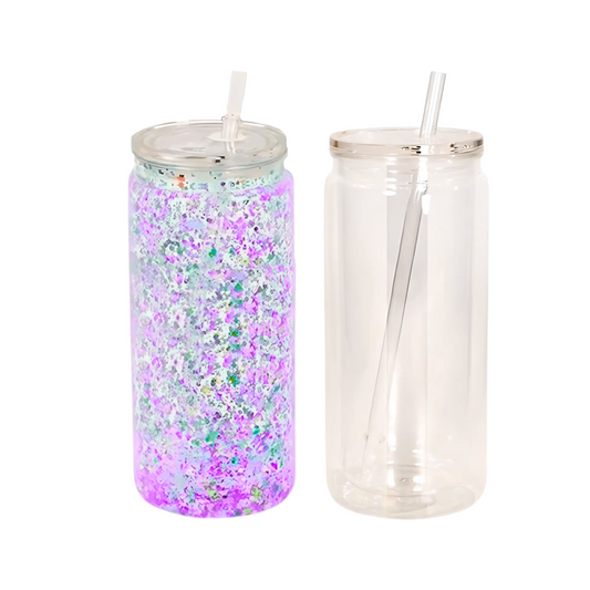 16oz & 20oz Acrylic or Glass Snow Globe Tumbler